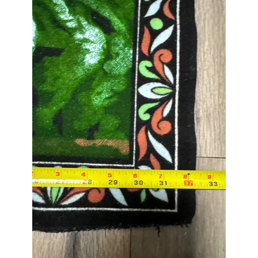 Tiger Print Tapestry Rug Blanket With Floral Border - 32